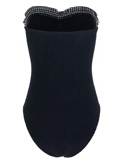 Hunza G Dolly Strapless Seersucker One-piece Swimsuit