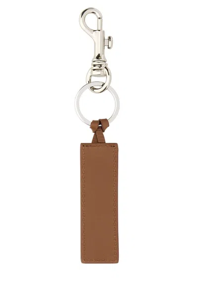 Apc Dove Grey Leather Key Ring