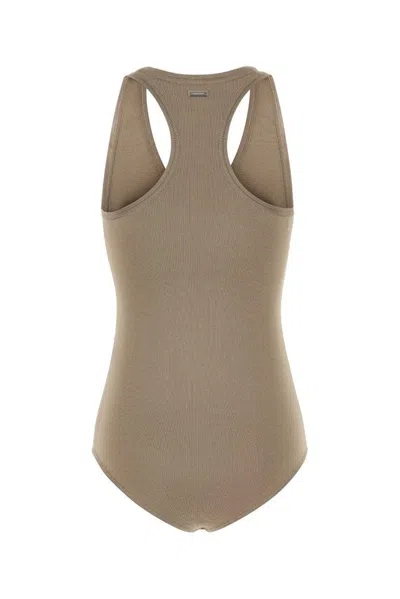 Ferragamo Cappuccino Stretch Viscose Blend Bodysuit