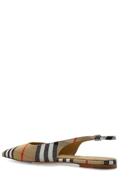 Burberry Check Birdie Slingback Ballerina Flats Women