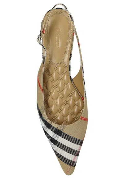 Burberry Check Birdie Slingback Ballerina Flats Women