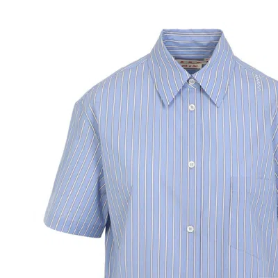 Marni Classic Button-down Shirt Dress In Striped Cotton