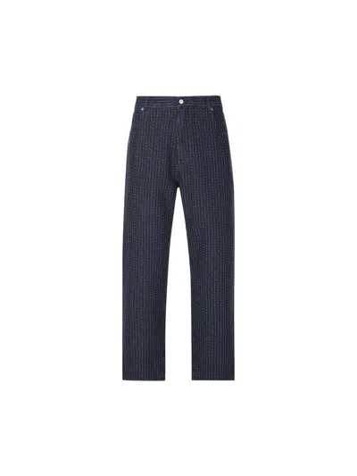 Fendi Embroidered Stretch Denim Jeans