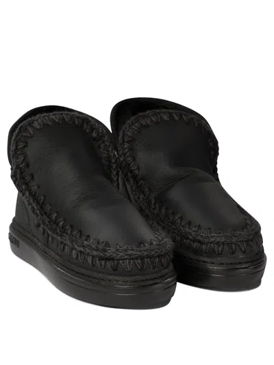 Mou Eskimo Bold Ankle Boots Black In Black