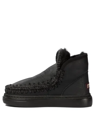 Mou Eskimo Bold Ankle Boots Black In Black