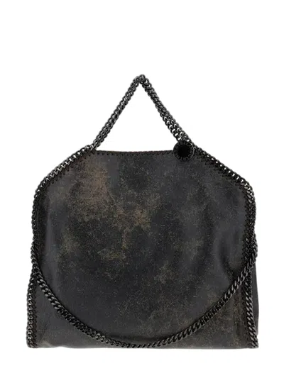 Stella Mccartney Falabella 3-chain Bag In Antiqued Suede In Black