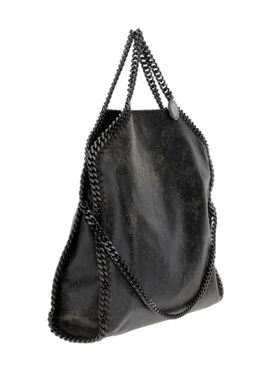 Stella Mccartney Falabella 3-chain Bag In Antiqued Suede In Black
