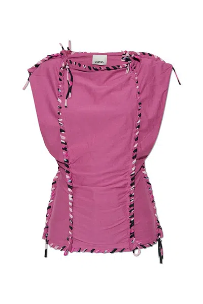 Isabel Marant Fuchsia Cotton Zohra Top