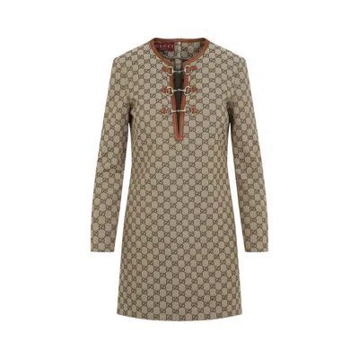 Gucci Gg Mini Dress With Horsebit