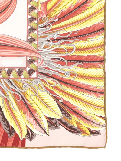 Ferragamo Giada Print Silk Scarf Scarves And Foulards Rose In Pink