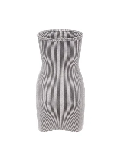Diesel Grey Stretch Cotton Blend Mini Dress