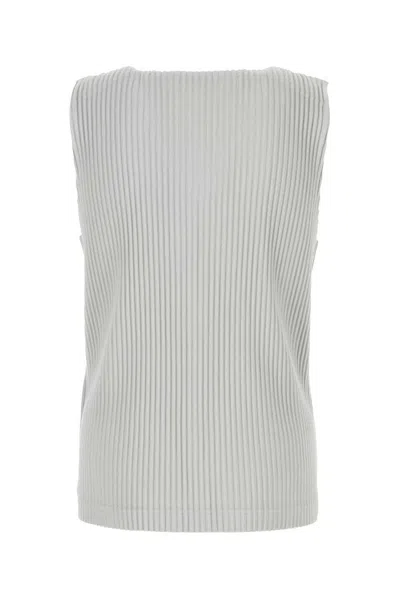 Issey Miyake Ice Polyester Tank Top In Gray