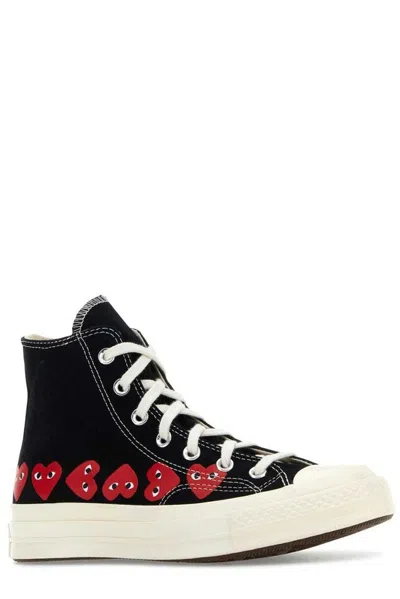 Comme Des Garçon Play Ivory Canvas Comme Des Garã§ons X Converse Sneakers