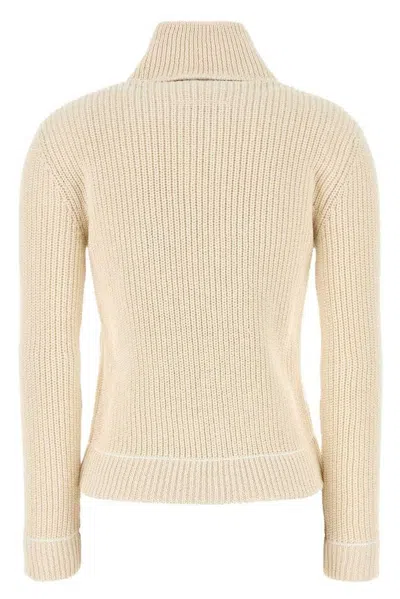 Mm6 Maison Margiela Ivory Cotton Blend Cardigan
