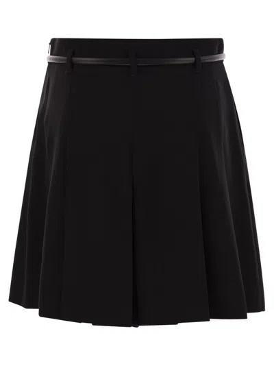 Mm Studio Ivory Crepe Abilita Shorts In Black