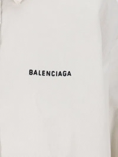 Balenciaga Ivory Denim Oversize Shirt