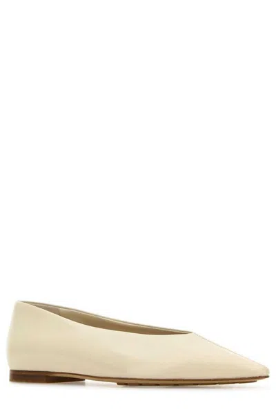 Bottega Veneta Ivory Leather Sofia Ballerinas