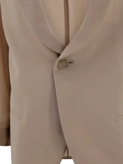 Philosophy Di Lorenzo Serafini Ivory Polyester Blend Blazer In Brown