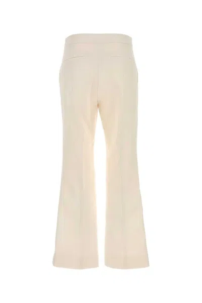 Gucci Ivory Silk Blend Pants For Women