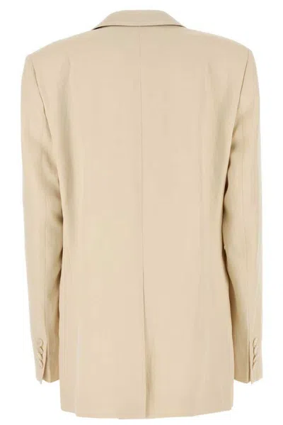 Stella Mccartney Viscose Blend Blazer With Buttoned Cuffs In Neutral