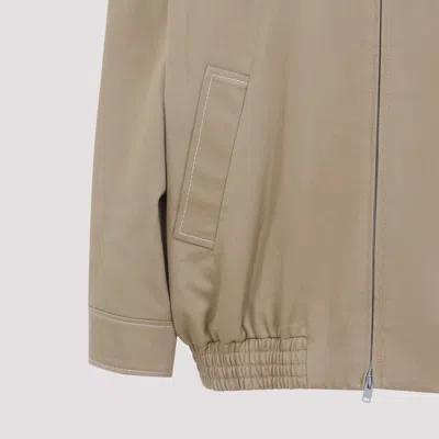 Marni Hooded Jacket With Embroidered Detail And Elasticated Hem In Brown