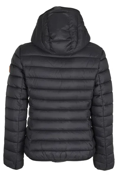 Save The Duck 'daisy' Black Down Jacket With Logo Patch In Eco Tech Fabric Woman In Black
