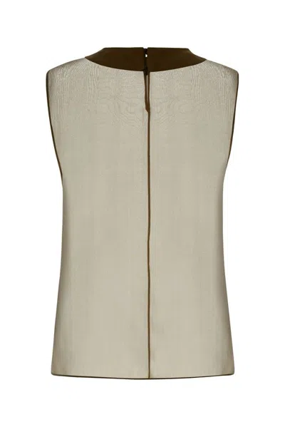 Saint Laurent Top In Mussola Kaki  Donna