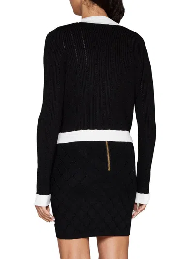 Balmain Contrast-border Ribbed Knit Cardigan