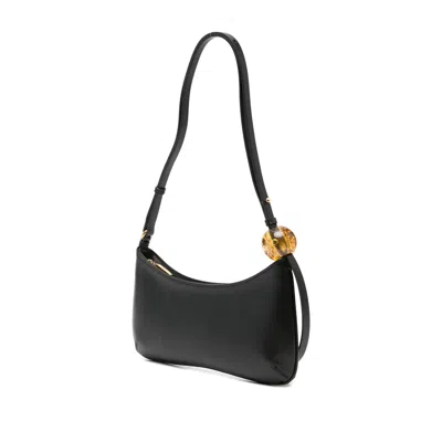 Jacquemus Women Black Top Zip Fastening Adjustable Shoulder Strap Internal Patch Pocket Contrast In Black