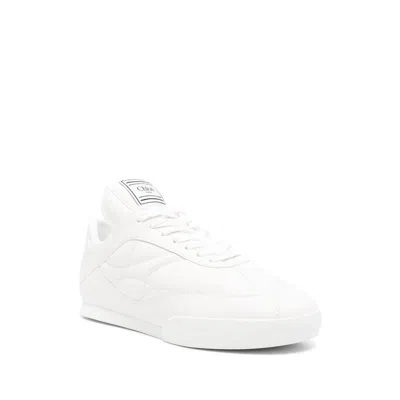 Chloé Womens Winter Wht Kick Brand-patch Leather Low-top Trainers Eur 36 / 3 Uk