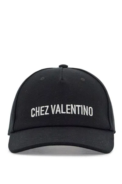 Valentino Cotton Baseball Cap With Embroidery