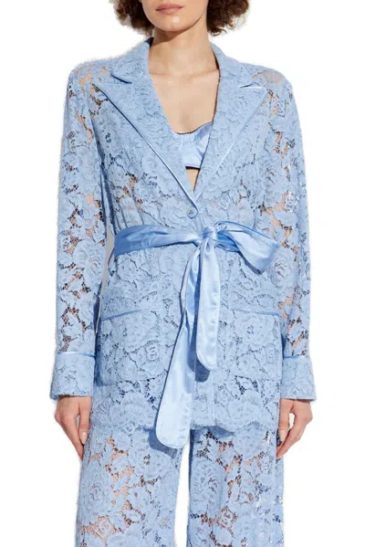 Dolce & Gabbana Light Blue Lace Pyjama Shirt