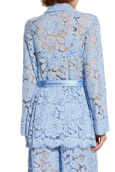 Dolce & Gabbana Light Blue Lace Pyjama Shirt