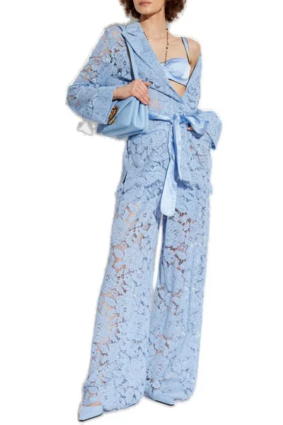 Dolce & Gabbana Light Blue Lace Pyjama Shirt
