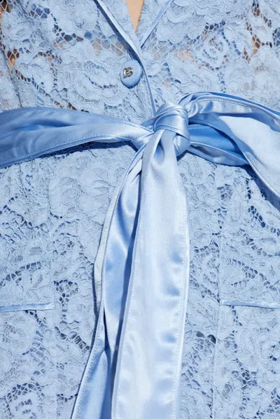Dolce & Gabbana Light Blue Lace Pyjama Shirt