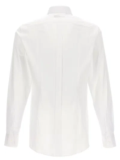 Dolce & Gabbana White Shirt With Classic Collar And Dropped Shoulders In Neutral