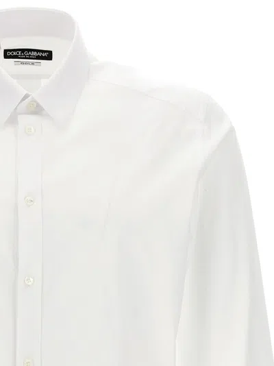 Dolce & Gabbana White Shirt With Classic Collar And Dropped Shoulders In Neutral