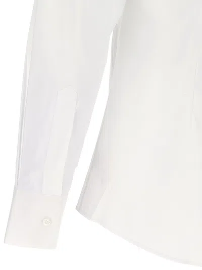 Dolce & Gabbana White Shirt With Classic Collar And Dropped Shoulders In Neutral