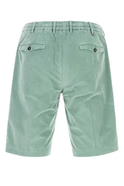 Pt Torino Stretch Corduroy Bermuda Shorts With Elastic Waistband