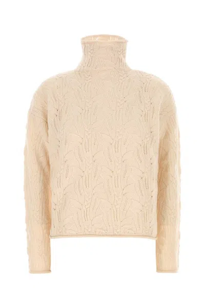 Mm Studio Light Pink Wool Blend Scacco Sweater In Neutral