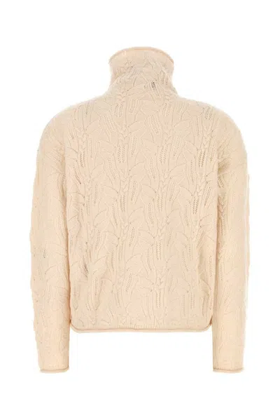 Mm Studio Light Pink Wool Blend Scacco Sweater In Neutral