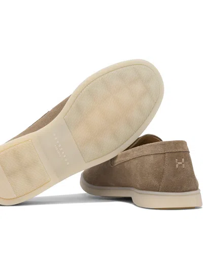 Henderson Baracco Suede Loafers With Rubber Sole In Brown