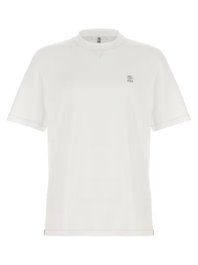 Brunello Cucinelli Crew Neck T-shirt With Subtle Logo Print
