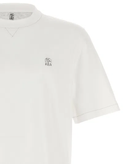 Brunello Cucinelli Crew Neck T-shirt With Subtle Logo Print