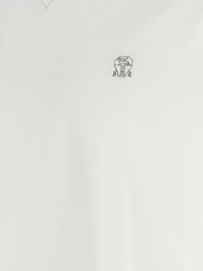 Brunello Cucinelli Crew Neck T-shirt With Subtle Logo Print