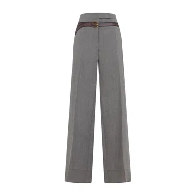 Prada Melange Cappuccino Tech Wool Pant In Gray