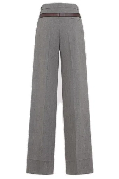 Prada Melange Cappuccino Tech Wool Pant In Gray