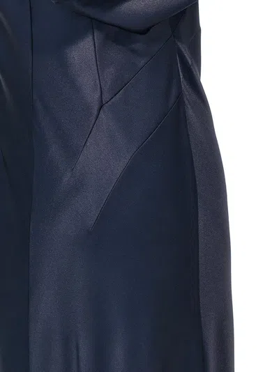 Alberta Ferretti Blue Long Satin Dress