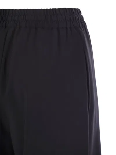 Weekend Max Mara Midnight Blue Wool Elmo Wide-leg Pant In Blue