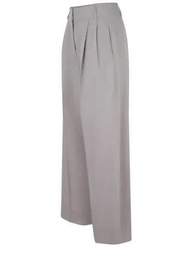 S Max Mara Midnight Wool Nichols Palazzo Pant In Gray